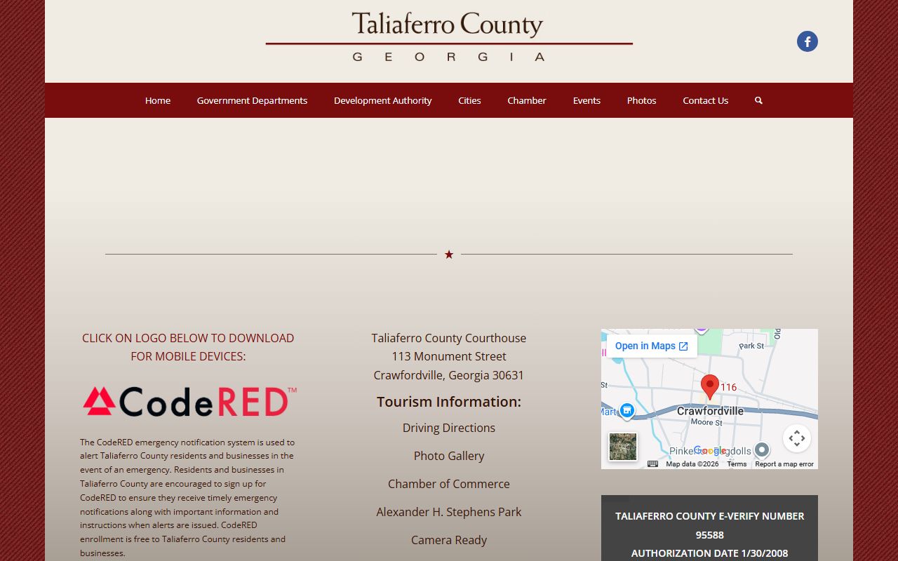 Taliaferro County Sheriff's Office custody lookup page capture
